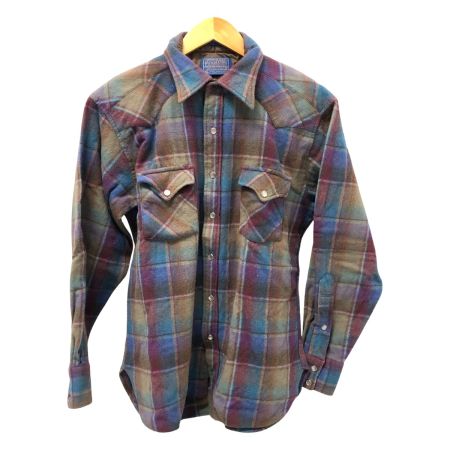  70s PENDLETON シャツ ウールシャツ SIZE L 古着 マルチカラー