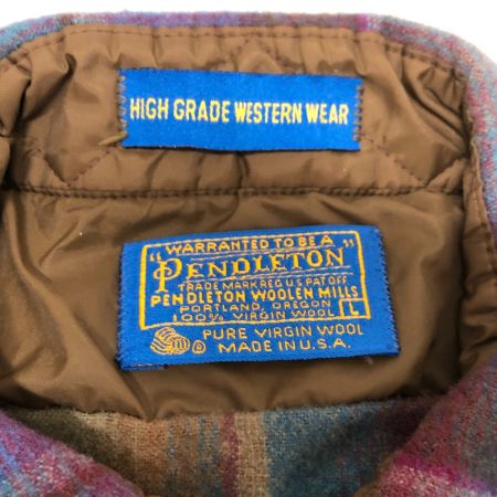  70s PENDLETON シャツ ウールシャツ SIZE L 古着 マルチカラー