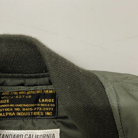  ALPHA アルファ ジャケット MA-1ジャケット SIZE L STANDARD CALIFORNIAコラボ キムタク着用モデル mil-j-82798 オリーブ