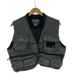 □□ SIMMS 釣り服飾 フィッシングベスト SIZE S グレー Cランク