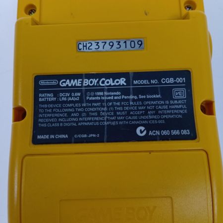  Nintendo ニンテンドウ ゲーム機　GAMEBOY COLOR　ゲームボーイカラー CGB-001 イエロー
