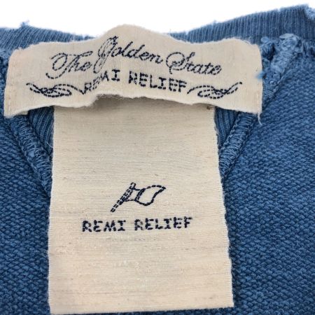  REMI RELIEF レミレリーフ スウェット SIZE S ダメージ加工有 古着 ブルー