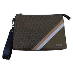 □□ MICHAEL KORS マイケルコース セカンドバッグ　MKシグネチャー 2405 ブラウン Bランク