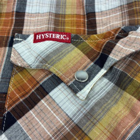  Hysteric Glamour ヒステリックグラマー シャツ ラメチェックウエスタンシャツ SIZE L 古着 チェック 02231AH03 ブラウン