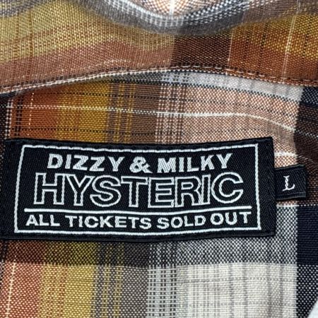  Hysteric Glamour ヒステリックグラマー シャツ ラメチェックウエスタンシャツ SIZE L 古着 チェック 02231AH03 ブラウン