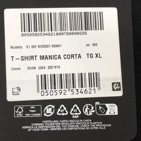  MONCLER モンクレール Tシャツ 半袖Tシャツ SIZE XL  C-SCOM-24-31619 ブラック