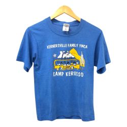□□ 90s FRUT OF THE LOOM Tシャツ 古着 キッズサイズ(14~16歳) ブルー Cランク