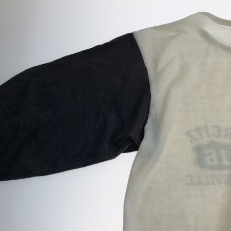 80s Unknown カットソー 7分袖カットソー SIZE S 古着  ホワイト×ブラック