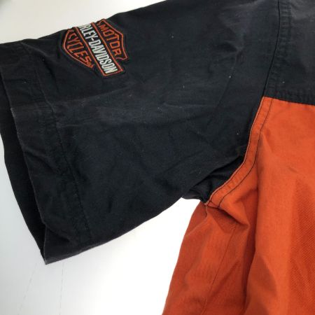  80~90s HARLEY-DAVIDSON シャツ 半袖シャツ SIZE M 古着 オレンジ×ブラック