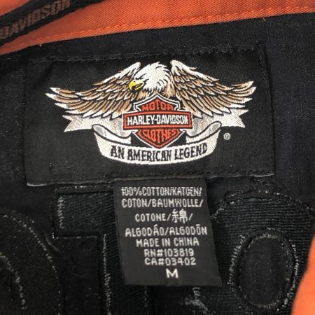  80~90s HARLEY-DAVIDSON シャツ 半袖シャツ SIZE M 古着 オレンジ×ブラック