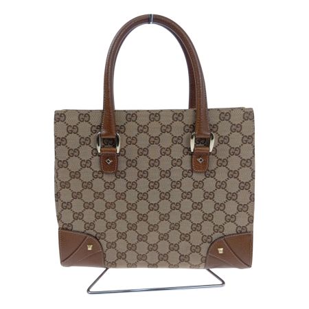  GUCCI グッチ ハンドバッグ　GGキャンバス×レザー 120895 ベージュ