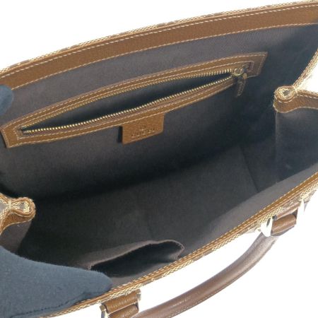 GUCCI グッチ ハンドバッグ　GGキャンバス×レザー 120895 ベージュ