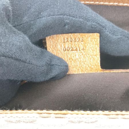  GUCCI グッチ ハンドバッグ　GGキャンバス×レザー 120895 ベージュ