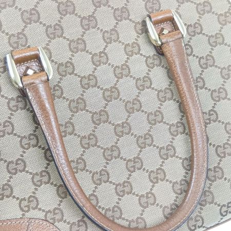  GUCCI グッチ ハンドバッグ　GGキャンバス×レザー 120895 ベージュ
