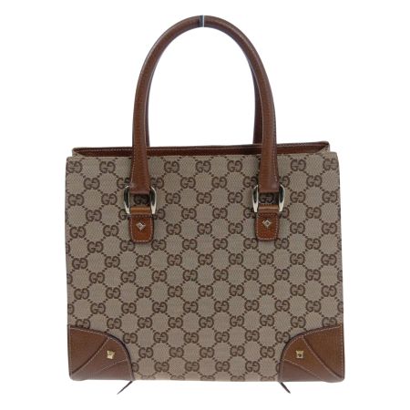  GUCCI グッチ ハンドバッグ　GGキャンバス×レザー 120895 ベージュ