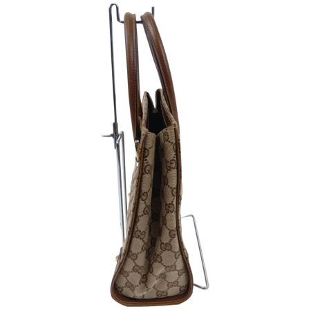  GUCCI グッチ ハンドバッグ　GGキャンバス×レザー 120895 ベージュ