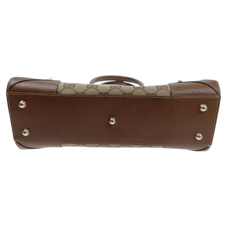  GUCCI グッチ ハンドバッグ　GGキャンバス×レザー 120895 ベージュ