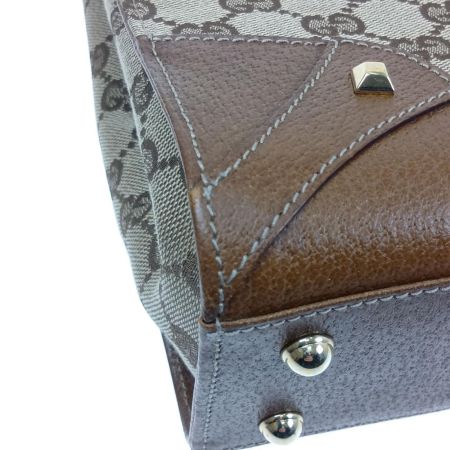  GUCCI グッチ ハンドバッグ　GGキャンバス×レザー 120895 ベージュ