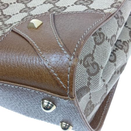  GUCCI グッチ ハンドバッグ　GGキャンバス×レザー 120895 ベージュ