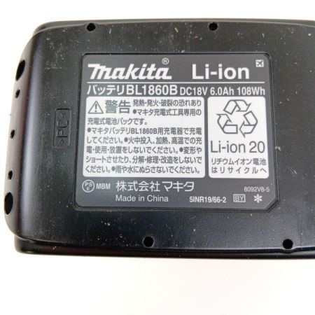  MAKITA マキタ バッテリー　18V　6.0Ah　 BL1860B ブラック