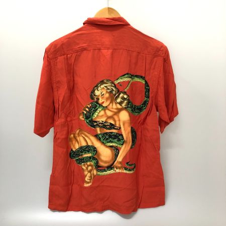  Hysteric Glamour ヒステリックグラマー シャツ アロハシャツ FREEサイズ 古着 2AH-6835 オレンジ