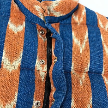  80s Crescent Down Works ベスト ダウンベスト 古着 SIZE S ネイビー x オレンジ