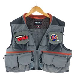 □□ SIMMS 釣り服飾 フィッシングベスト SIZE L RE 38,497 グレー Bランク
