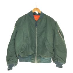 □□ 80s ALPHA INDUSTRIES ジャケット MA-1ジャケット SIZE L 古着 IDEALジッパー 0615-00-573-8335 オリーブ Cランク
