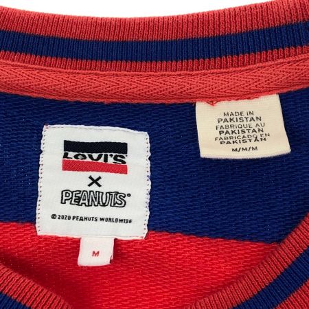  Levis×PEANUTS スウェット トレーナー Mサイズ 古着 ボーダー PC9-23894-0003 レッド×ブルー