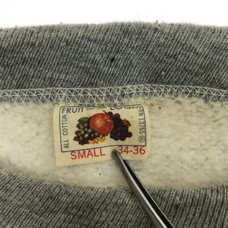  60s FRUIT OF THE LOOM スウェット トレーナー SIZE S 古着 グレー