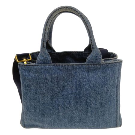  PRADA プラダ カナパ　デニム　2WAYショルダーバッグ　ハンドバッグ ブルー
