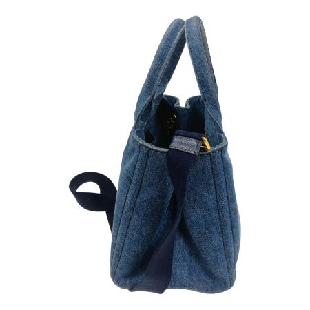  PRADA プラダ カナパ　デニム　2WAYショルダーバッグ　ハンドバッグ ブルー