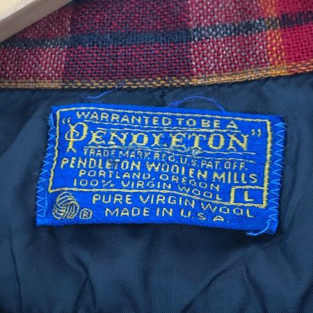 70s PENDLETON シャツ SIZE L 古着 レッド