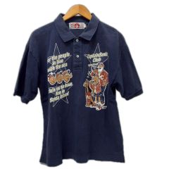 □□ 90s captain santa シャツ ポロシャツ SIZE M 古着 ネイビー Cランク