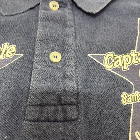  90s captain santa シャツ ポロシャツ SIZE M 古着 ネイビー