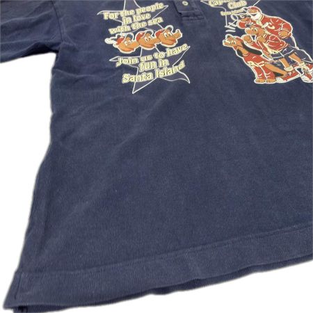  90s captain santa シャツ ポロシャツ SIZE M 古着 ネイビー