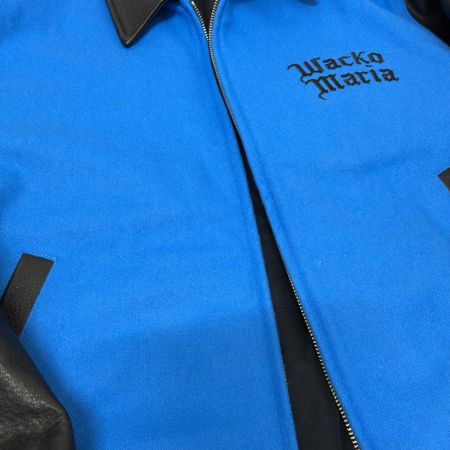  WACKO MARIA ワコマリア ジャケット レザーバーシティジャケット SIZE M 古着 ブルー×ブラック