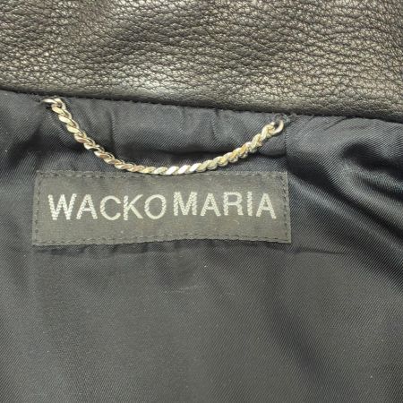  WACKO MARIA ワコマリア ジャケット レザーバーシティジャケット SIZE M 古着 ブルー×ブラック