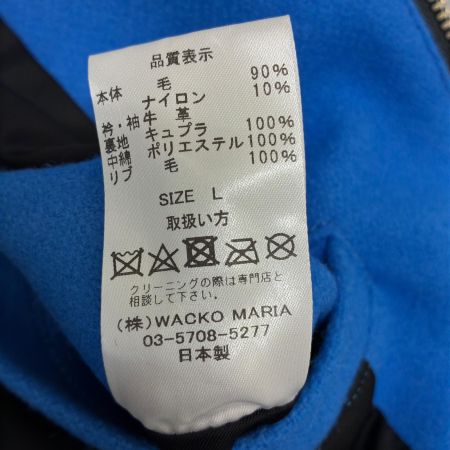  WACKO MARIA ワコマリア ジャケット レザーバーシティジャケット SIZE M 古着 ブルー×ブラック