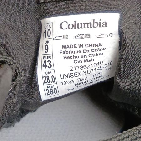  Columbia コロンビア スニーカー　ホーソンレイン ロー ウォータープルーフ 　28cm YU7149-010 ブラック
