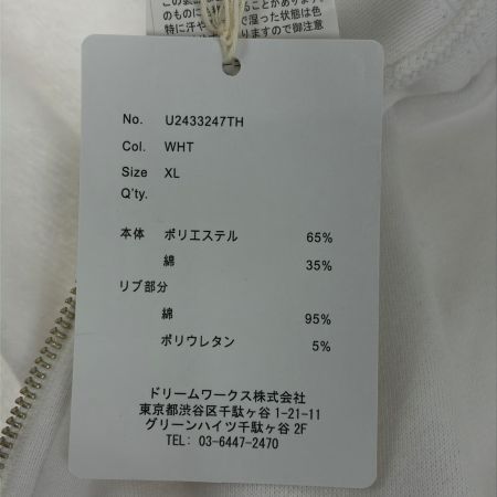  UNIVERSAL OVERALL パーカー ジップパーカー SIZE XL  U2433247TH ホワイト