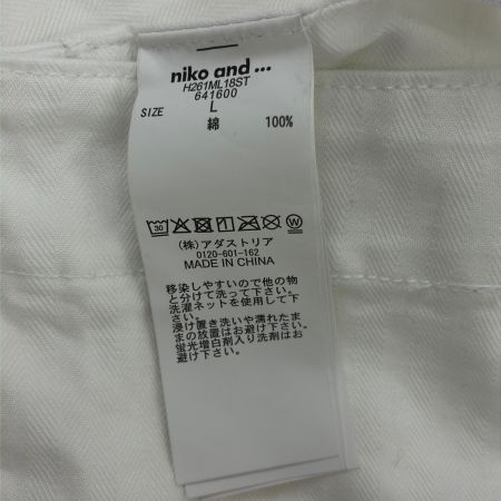 Niko and･･･ ニコアンド NTKユーロワークサロペット SIZE L ホワイト