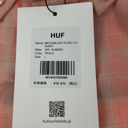  HUF シャツ SIZE L 26S BU80055 ピンク