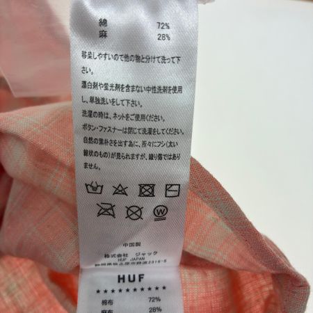  HUF シャツ SIZE L 26S BU80055 ピンク