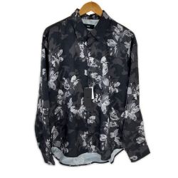 □□ HARE ハレ シャツ　フラワーＪＱシャツＬＳ　Ｆサイズ HA020346 ブラック Aランク
