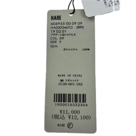  HARE ハレ シャツ　フラワーＪＱシャツＬＳ　Ｆサイズ HA020346 ブラック