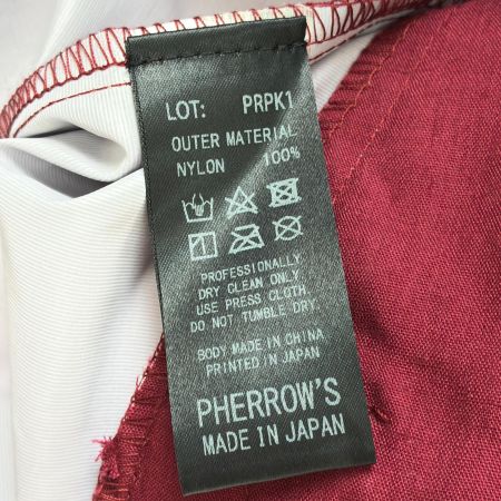  PHERROW'S フェローズ ジャケット フードコーチジャケット SIZE 40(L) PRPK1 ワインレッド