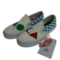 □□ VANS バンズ スニーカー SIZE 26.5cm スリッポン  ホワイト×ブルー Cランク