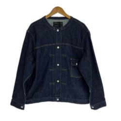 □□ CALEE ジャケット ノーカラーデニムジャケット SIZE XL 古着 インディゴ Bランク
