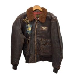 □□ AVIREX アビレックス ジャケット フライトジャケット SIZE 42(L) 古着 ブラウン Cランク